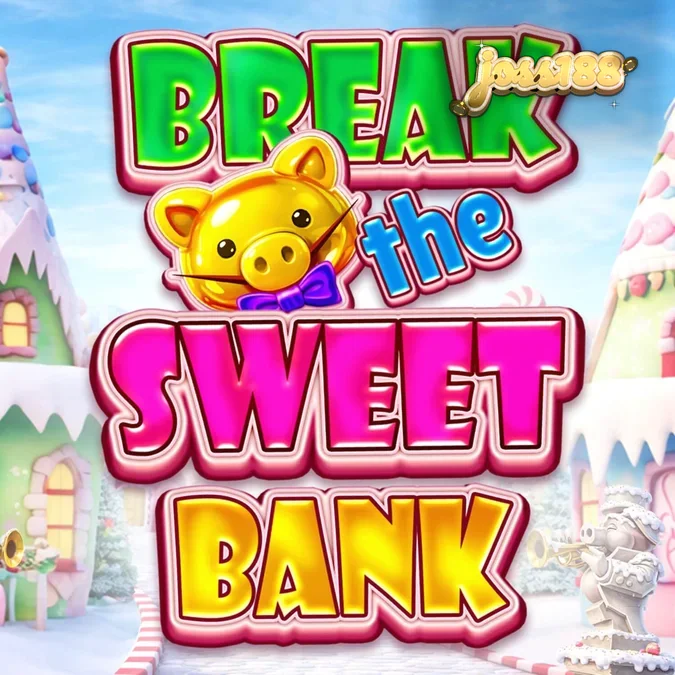 Tampilan visual ceria dari slot Break the Sweet Bank dengan celengan babi dan permen